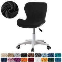 Velvet Elastic Butterfly Chair Cover Curved Dining Seat Covers Accent Chair Slipcover Funda Silla Asiento Bar Stool Case Home 1Pc blue