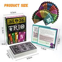 Card TRIO Board Game Strategic Toy for Family Game Matching Fun for Friends Couples Perfect Game Entertainment for All Ages Gift Present black