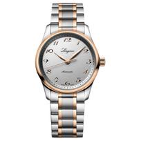 LONGINES Master Series Automatic Mechanical Movement 30 Meters Waterproof Women's Watch 34mm Gray Dial Stainless Steel Case Gold Strap L2.357.5.70.7 auksas