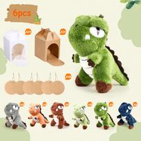 8-48Pcs 4.7 Inch Dinosaur Stuffed Animal Bulk With Boxes card Dinosaur Plush Kids Birthday Gifts Adopt a Dinosaur Party Favor green