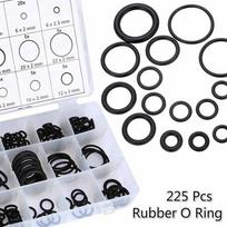 225 Pcs Rubber O Ring O-Ring Washer Seals Watertightness Assortment Different Size with Box Kit Set black