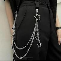 New Punk Thorn Cuban Chain Hip Hop Jeans Chain: High-Grade Personality Decoration. black