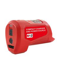 Portable Power Adapter Charger Compatible for Milwaukee 12V New M-12 Lithium Ion Battery Battery Adapter with USB and DC Ports NEW M-12 Adapter
