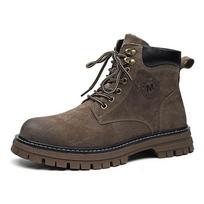 Spring Martin Boots Mountaineering Middle Help Retro Round Head Short Boots Thick-Soled Low Tube Tide Tooling Boots 6000-J 41 gray