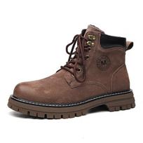 Spring Martin Boots Mountaineering Middle Help Retro Round Head Short Boots Thick-Soled Low Tube Tide Tooling Boots 6000-J 44 black