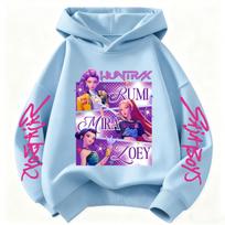 Girls New Sky Blue Sweatshirt  Hunter Rumi Derpy Cartoon Hoodie for Boys and Girls, Warm Thick, Fashionable Casual Top Printed 150 white