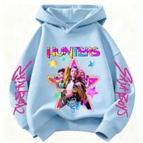 Girls New Sky Blue Sweatshirt  Hunter Rumi Derpy Cartoon Hoodie for Boys and Girls, Warm Thick, Fashionable Casual Top Printed 160 white