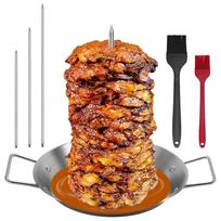 9/10.5/13inch Shawarma Skewer Stand Removable Spikes Skewer Grill Set  Picnic Grill 13in-With oil brush