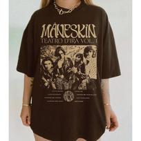 T-Shirt Maneskin Band Collection Tour S to L beige