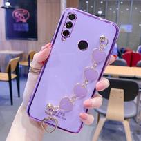 Skirtas „Huawei P30Lite Case“ prabangiems galvanizuotų širdies apyrankių laikiklio dėklams, skirtiems „Huawei P20 P30 P40 Lite Pro Mate 20 20X 30 Y9S Y7P“ P20Pro violetinė