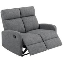Dvivietė sofa reglaineris su reguliuojamais atlošais ir kojų atrama, pilka, Pilka