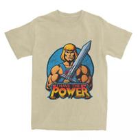 Visatos meistrų galios vaikino He-Man marškinėliai, vyriški, moteriški, medvilniniai, humoro He-Man animacinių filmukų marškinėliai trumpomis rankovėmis XXXXL chaki