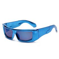 New Y2K Cyberpunk Sunglasses UV Protection Fashion Women Men Summer Outdoor Cycling Eyewear 1PC blue