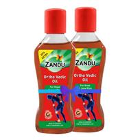 Zandu Ortho Vedic Oil 120 ml x Pack Of 2 Ayurvedic Massage Oil For Knee Joint And Muscle Comfort Herbal Body Oil For Daily Care red