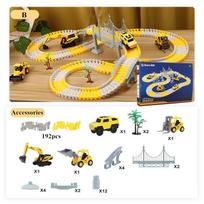 Kids Electric Track Toy Engineering Mini Car Set Puzzle Boy Toys Track Car Train Toys for Children Birthday Christmas Gifts yellow