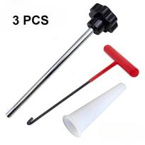 7/13/23Pc Valve Stem Tool Kit Metal Tire Installer Tool Car Puller Wheel Tire Remover T-Hook Replacement Motorcycle Accessories 3PCS black