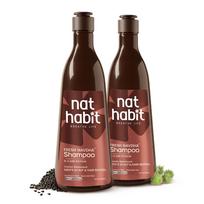 Nat Habit Castor Blackseed Navdha Shampoo for Men Cleanser with Ayurvedic Herbs for Deep Scalp Nourishment Pack of 2 x 250ml black