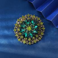 Weiman Retro Brilliant Yellow Pink Green Flower Brooches Luxury Women Fashion Crystal Rhinestone Alloy Customize  Brooch Pins XD824089-3 auksas