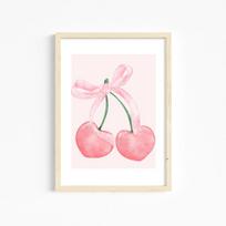 Trendy Pink Wall Art Bows Cherry Balloon Puppy Butterfly Canvas Painting Posters and Prints College Apartment Girl's Room Decor 70X100CM No Framed white