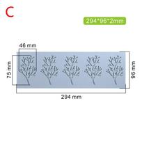 DUY Coral Branch Leaf Fondant Lace Cushion Cake Silicone Mold Chocolate Decoration Baking Mold C gray