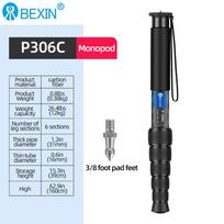 BEXIN P306C Carbon Fiber Monopod High 1.6M 6-section Expansion Outdoor Travel Photography Support Bracket for Digital Camera black