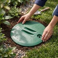 2PCS 10 Inch Round Sprinkler Valve Box Lids Replacement Irrigation Valve Box Cover for Outdoor Use