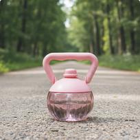 Kettlebell Water Bottle Leak-Resistant with Handle Reusable rožinė
