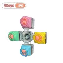 **Cat Paw Keycap Keychain Mechanical Keyboard Fidget Spinner Stress Relief Toy Soft Cute Keyring For Office Desk Anxiety Gift gray