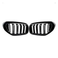 Racing Grille Double Slat Kidney Grill For BMW 5 Series G30 G31 520I 530I 540I M5 2017- Part Numbers 51137390865 51137390 Glossy Black gray