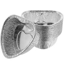 50 vnt. Vienkartinės aliuminio folijos kepimo formelės Non-stick keksiukų formelės Kepimo padėklas Tortams 50Pcs Silver-Heart