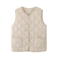 Aukščiausios kokybės dygsniuota liemenė su sagomis, vėjui ir šalčiui atspari, šilta liemenė moterims, laisvalaikio, sportinė apranga 5XL [recommended 140--82.5 kg] white