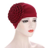 two-color trendy India turban bonnet arab wrap head scarf ready to wear hijab hat muslim headdress woman Inner hijab caps brown