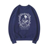 Pride and Prejudice Sweatshirt Jane Austen Hoodie Women Long Sleeve Crewneck Sweatshirt Vintage Graphic Hoodies Bookish Gifts L gray