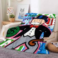 Mind Games M-Monopoly-s Blanket Warm And Soft Suitable For Bedroom Living Room Sofa Bed Office Travel Camping 30x40in white