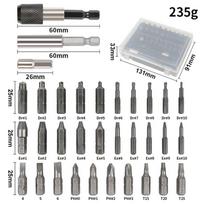 33-Piece Plastic Box Screw Extractor Set & Drill Bits for Stripped Screws