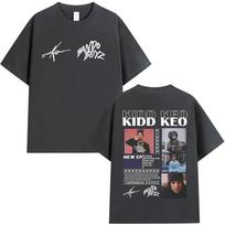 Rapper Kidd Keo Bando Boyz Album 2025 Graphic T Shirts Mens Fashion Pop Music Short Sleeve Tshirt Hip Hop Clothing Cotton Tees XL gray