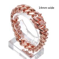 8/10/12/14/16/18mm Gold Color/Rose Gold Stainless Steel Curb Cuban Link Chain Bracelet Bangle Jewelry 7-11inch for Men Women 20inch  necklace beige
