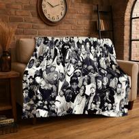 Rapper Eminem Tupac 3pac Hip Hop Rap God Flannel Blanket Soft Warm Throw Blanket for Bedroom Living Room Bed Travel Picnic 75x90cm