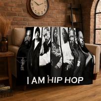 Rapper Eminem Tupac 3pac Hip Hop Rap God Flannel Blanket Soft Warm Throw Blanket for Bedroom Living Room Bed Travel Picnic 75x90cm white