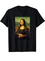 Men's Mona Lisa Print T-Shirt - Short Sleeve Round Neck Casual Tee with Iconic XL brown