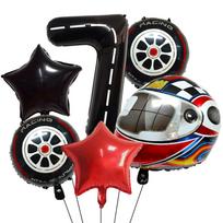 Elegant Packaged 40 Inch Digital Racing Theme Balloon Set Suitable for Themed Parties Festivals Decorative Applications black