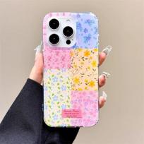 ins dopamine splicing floral iPhone17promax mobile phone case for Apple 16promax white background imd IPhone11promax white