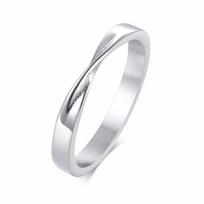 Thin 3mm Womem's Mobius Ring Charm Stainless Steel Twist Mobius Wedding Ring Infinite Love Gitfs 7 white