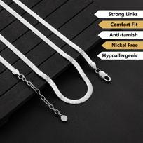 3mm 5mm 14K Gold Plated Flat Herringbone Necklace Women Girls Trendy Jewelry Gifts Dainty Choker Magic Blade Link Snake Chain 18+2inches black