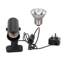 UVA UVB Reptile Light Bulb 50W Full Spectrum Sun Lamp Sunbathe Heat Lamp with Clamp for Amphibians gray