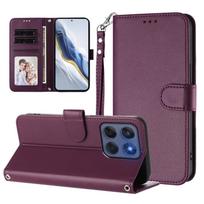 Suitable for Nothing Phone 4A Pro: Leather Grain Business Hand Strap Case, Phone3A Lite, with Three Card Slots. Phone 3A violetinė
