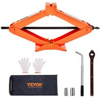 VEVOR Scissor Jack, 2.5 Ton/2500 kg Scissor Car Jack, 9.4 cm-43.4 cm Lifting Range Scissor Lift Jack with Ratcheting Handle and L-Wrench 47.5 x 9.5 x 9.5 cm