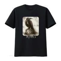 In Flames Band T Shirt Dark Raven Skeleton Design with Clock Motif Rock Music Merch for Fans Bl XXXXL white