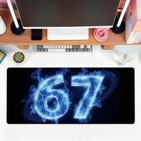 G-Glitch Neon 67 Meme Mouse Pad For Office Gaming And Keyboards Non-Slip Large Waterproof 30cmx60cm