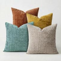 4 vnt. Rudens Padėkos dienos veliūriniai pagalvių užvalkalai Rinkinys Tekstūruoti Vienspalviai Dekoratyviniai pagalvių dėklai Be įdaro 4pcs cover only(45x45cm)